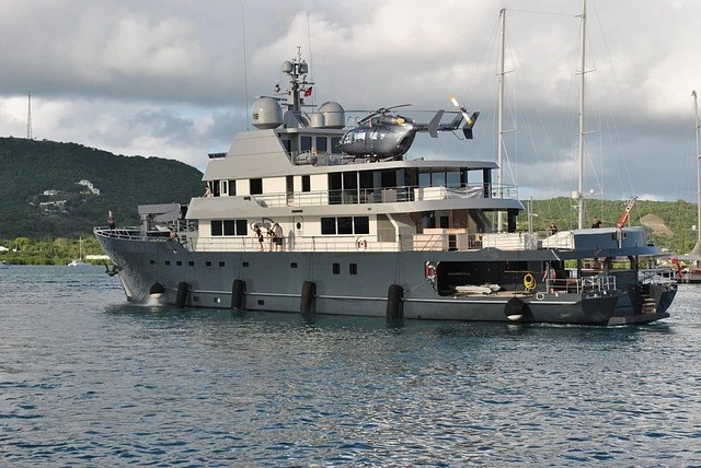 Yacht sailing on the sea