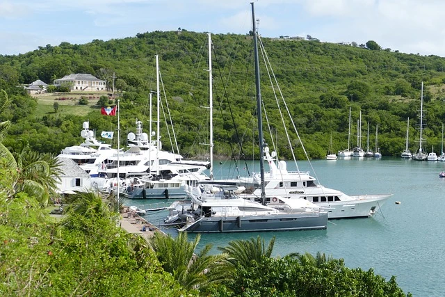 The yacht is on shore