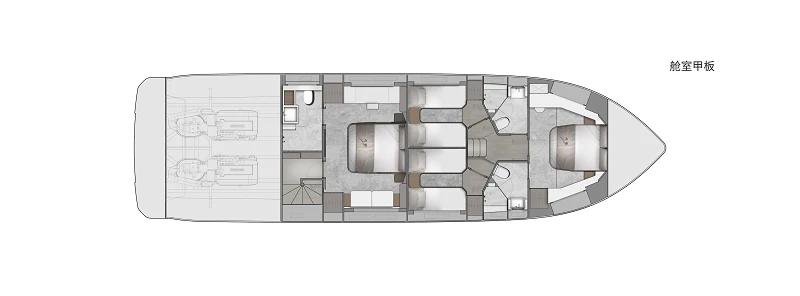Oceanwalker X62 lower deck layout