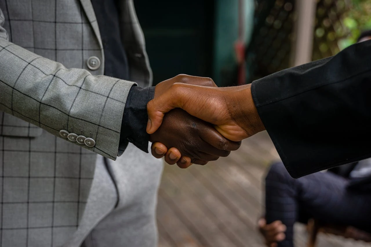 The two men shook hands politely