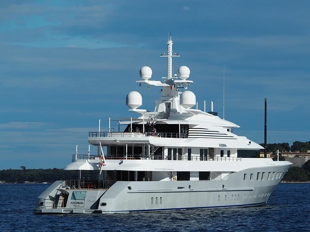 Superyacht on the water