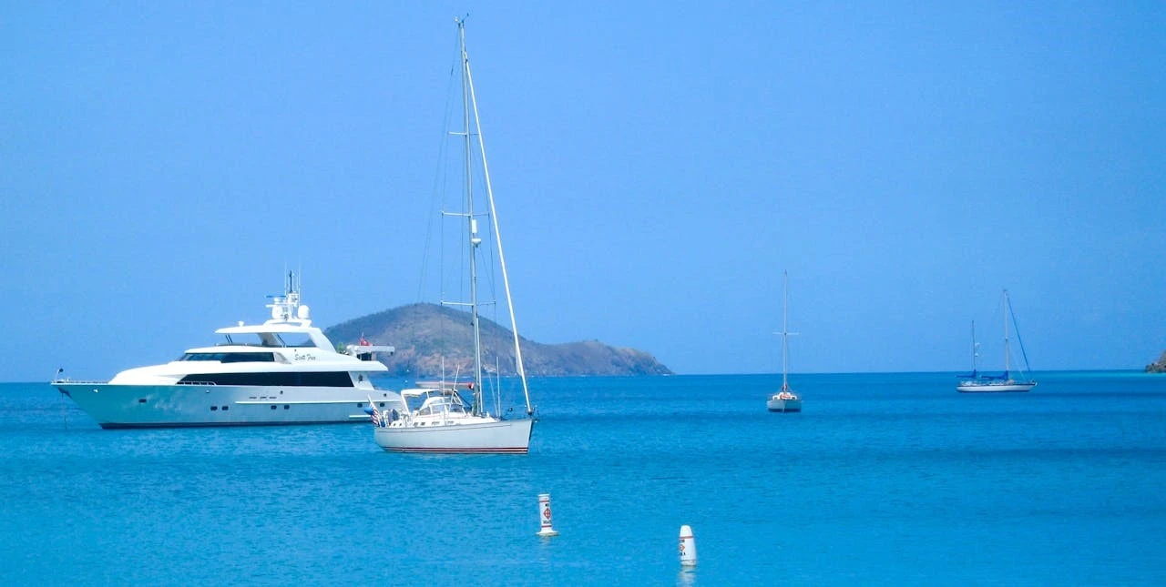 Yachts sailing on the water