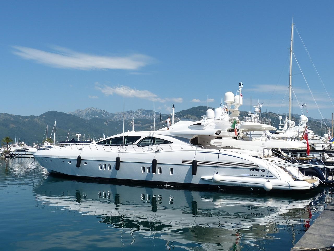 The yacht is docked