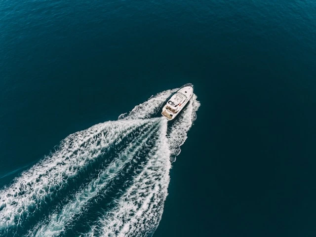 Yachts travelling on the sea