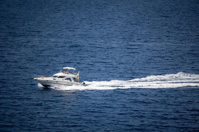 Yacht travelling on the sea