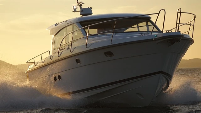 Yacht travelling on the sea