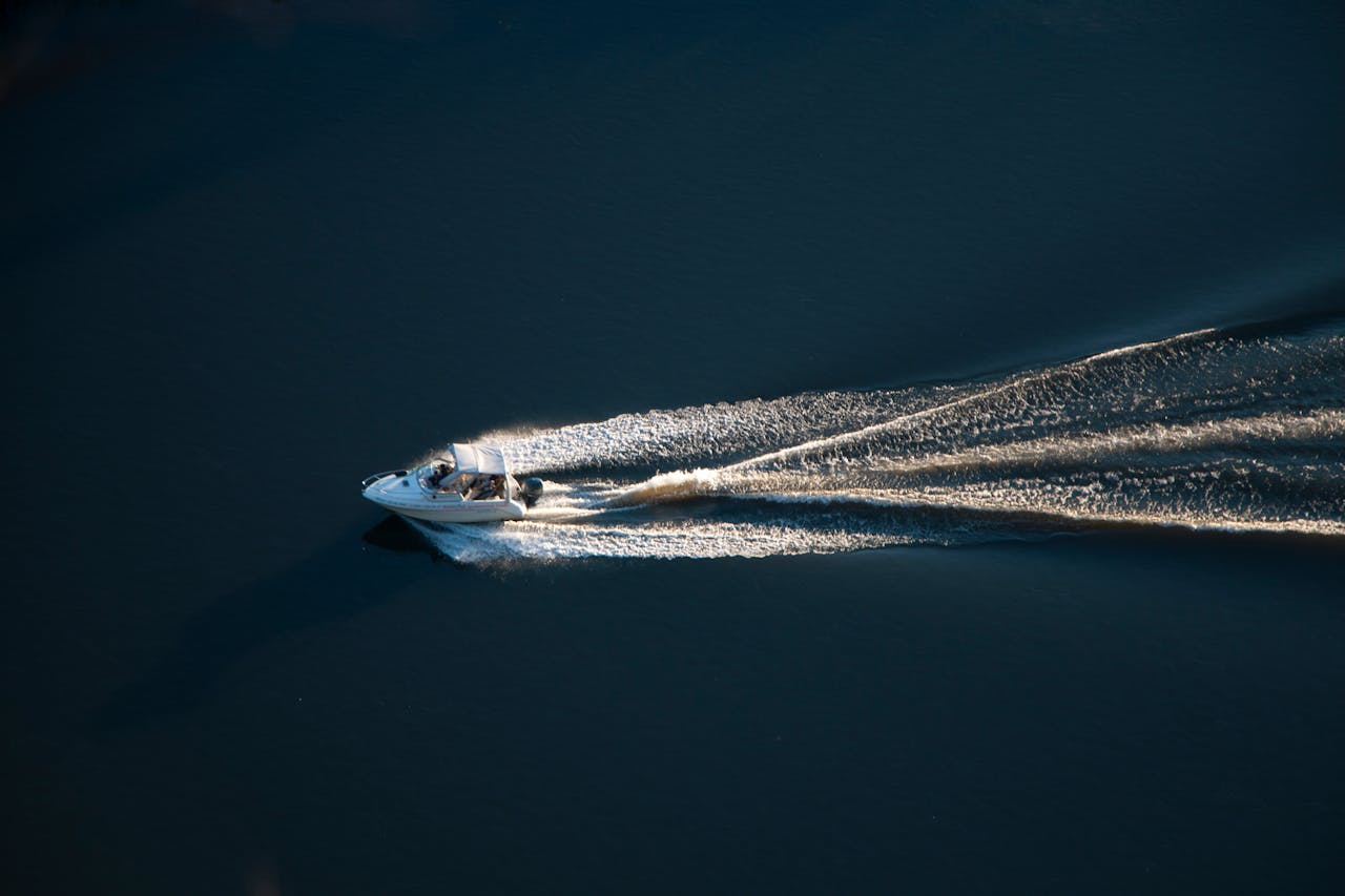 Yacht travelling on the sea