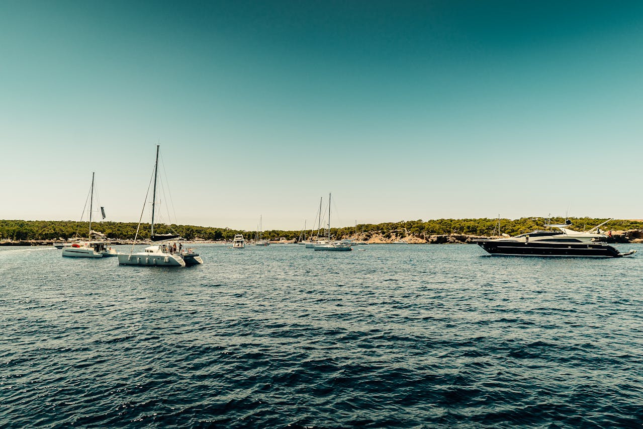 Yachts on the sea