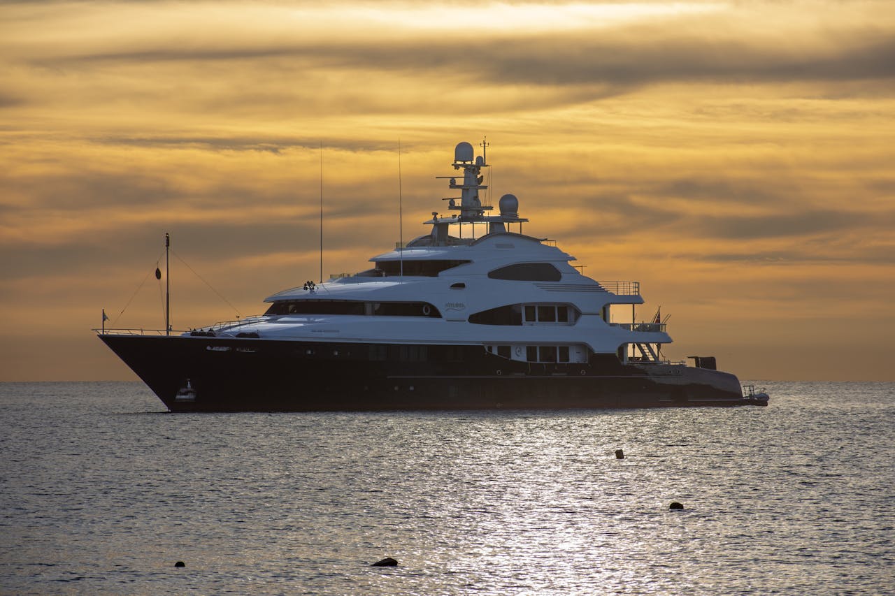 Yacht travelling on the sea
