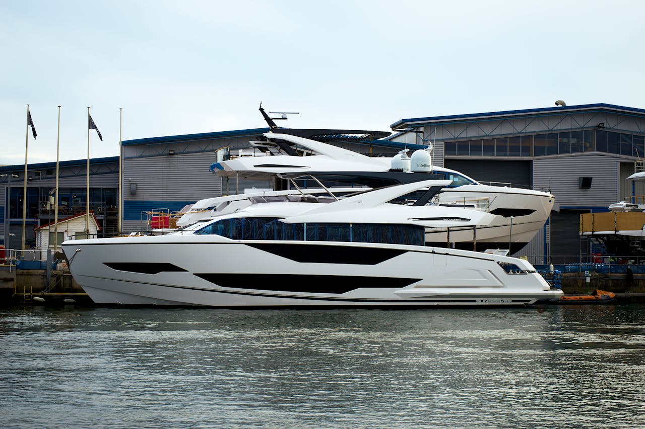 Yacht moored in the sea