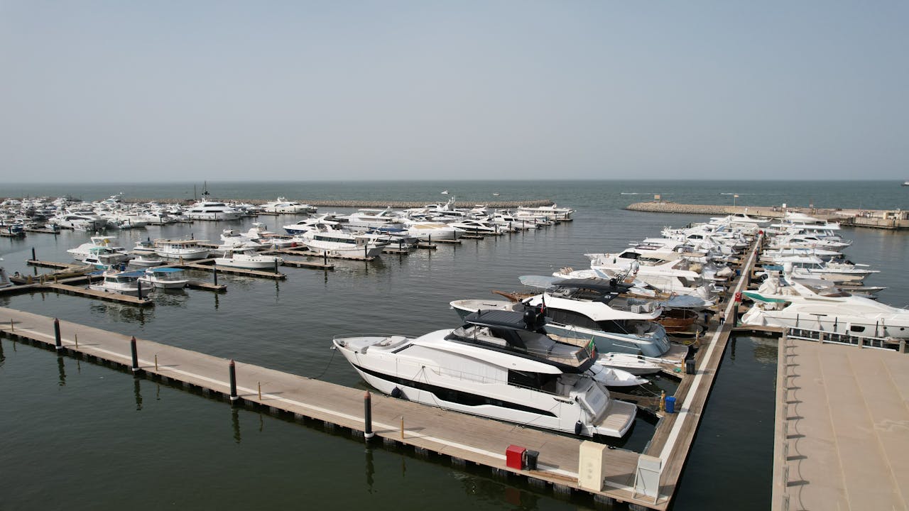 Yacht moored at the marina