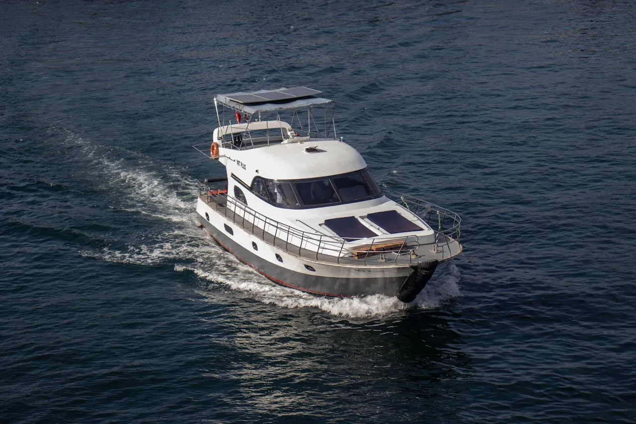 Yacht travelling on the sea