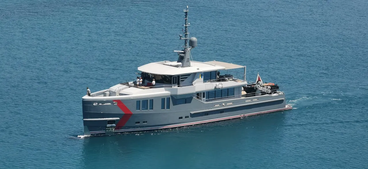 Yacht travelling on the sea