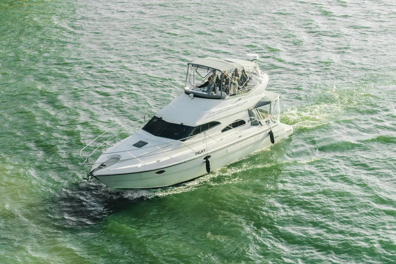 Yacht travelling on the sea