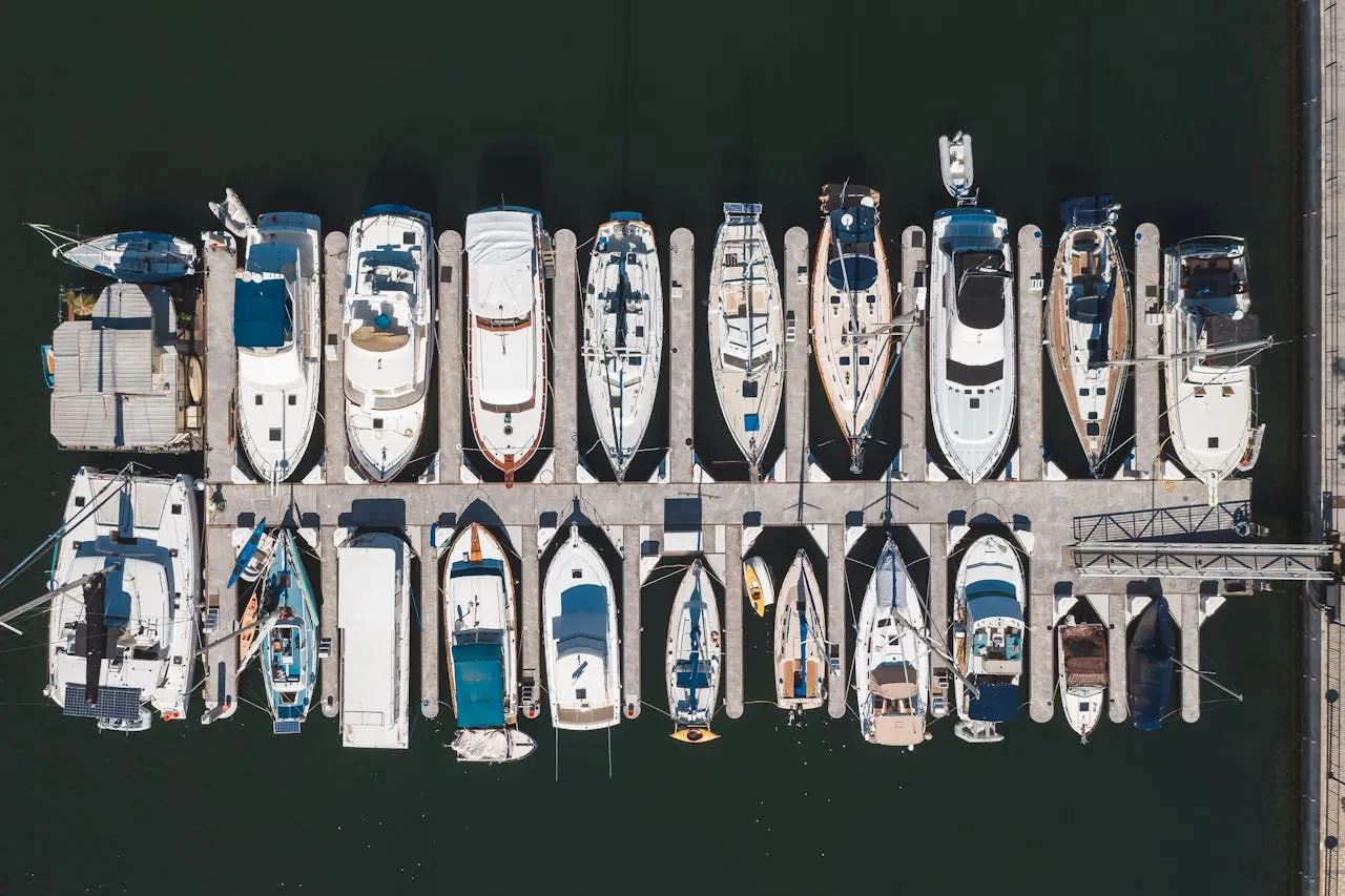 Yacht moored at the marina