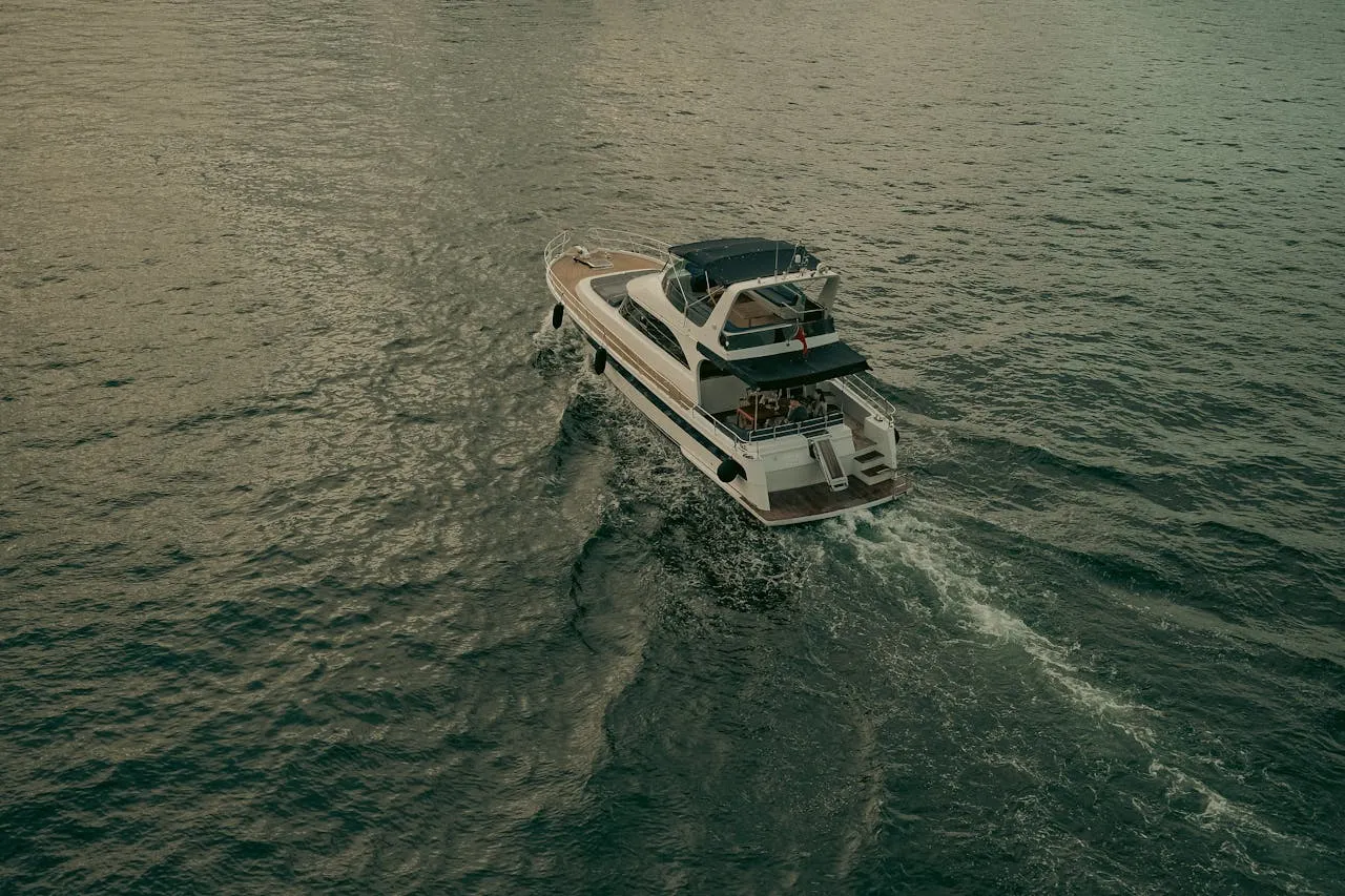Yacht travelling on the sea
