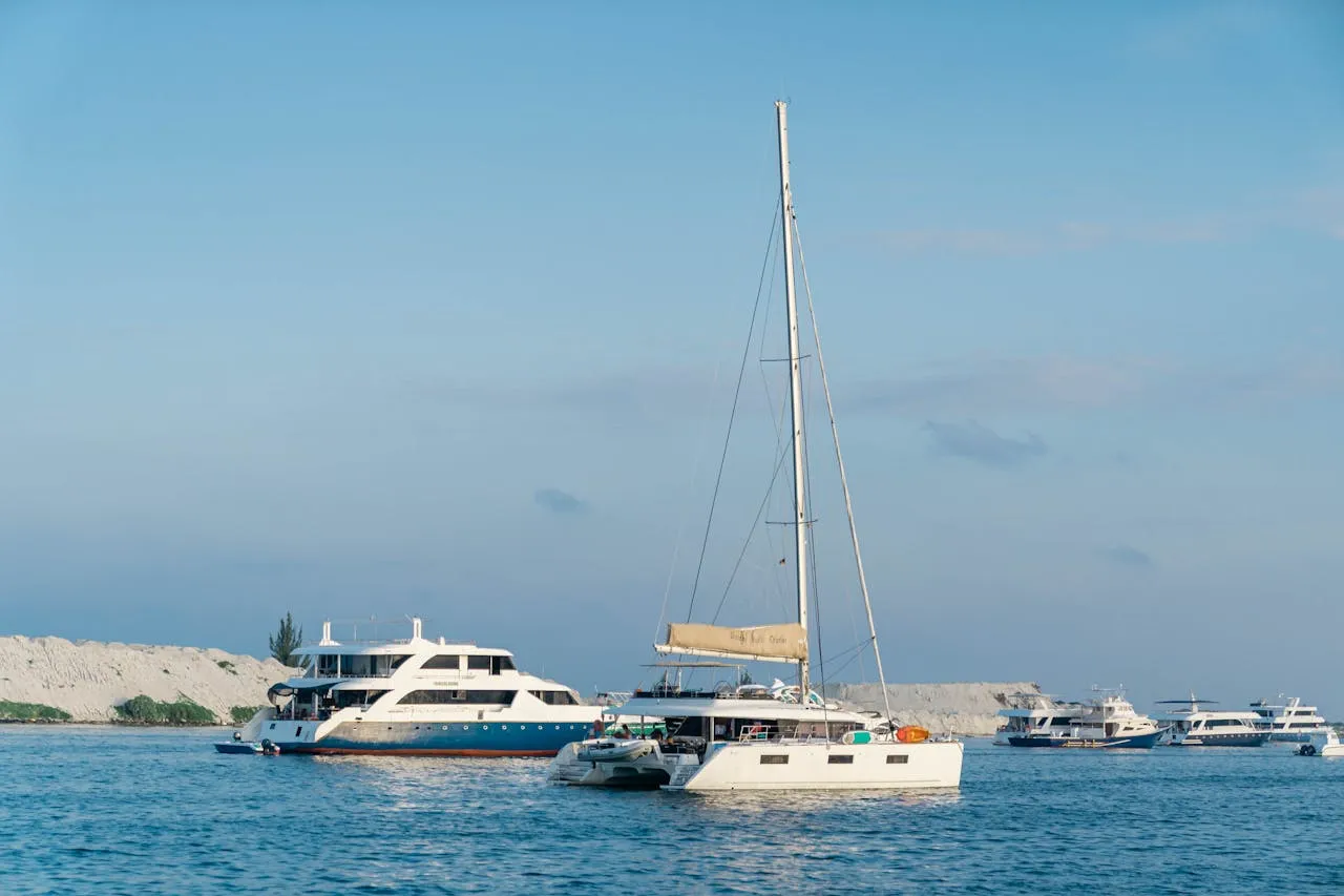 Yacht travelling on the sea