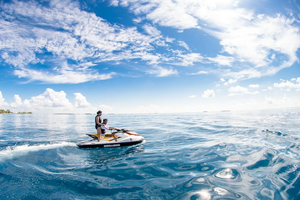 Jet ski travelling on the sea