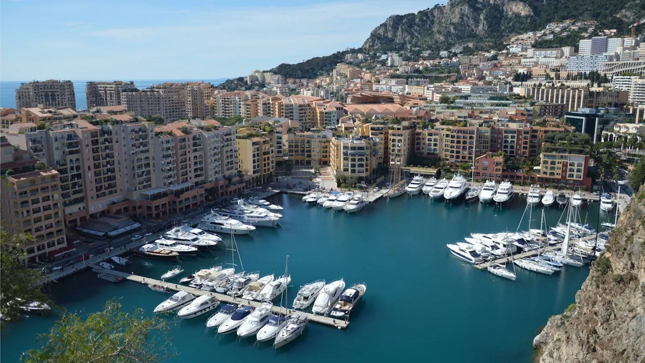 Yacht moored at sea