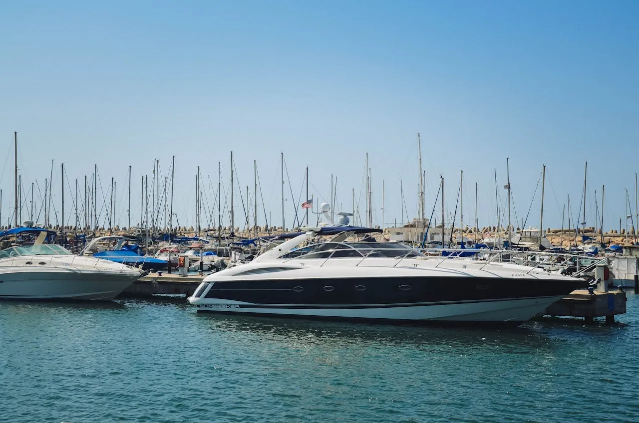 Yacht moored at the marina