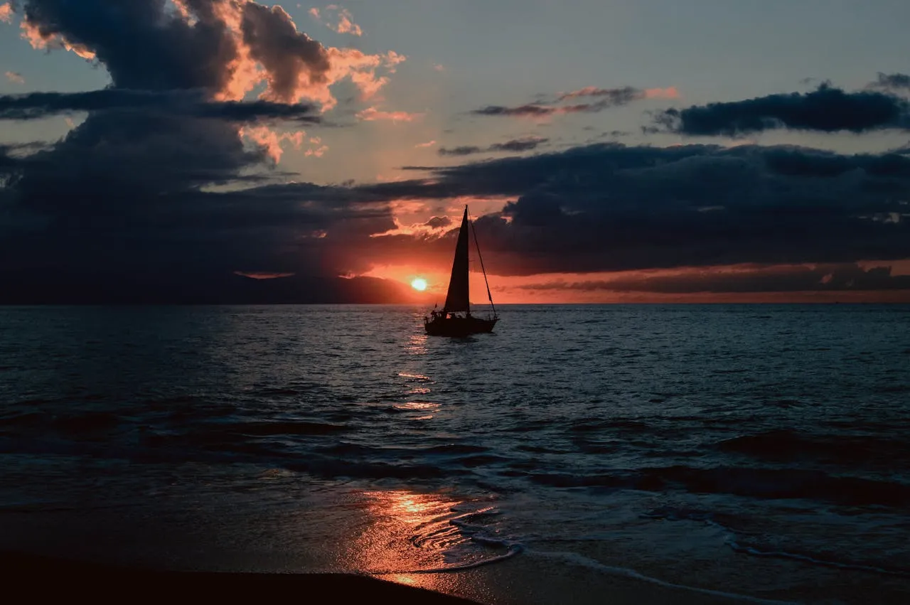 Sailboat sailing on the sea