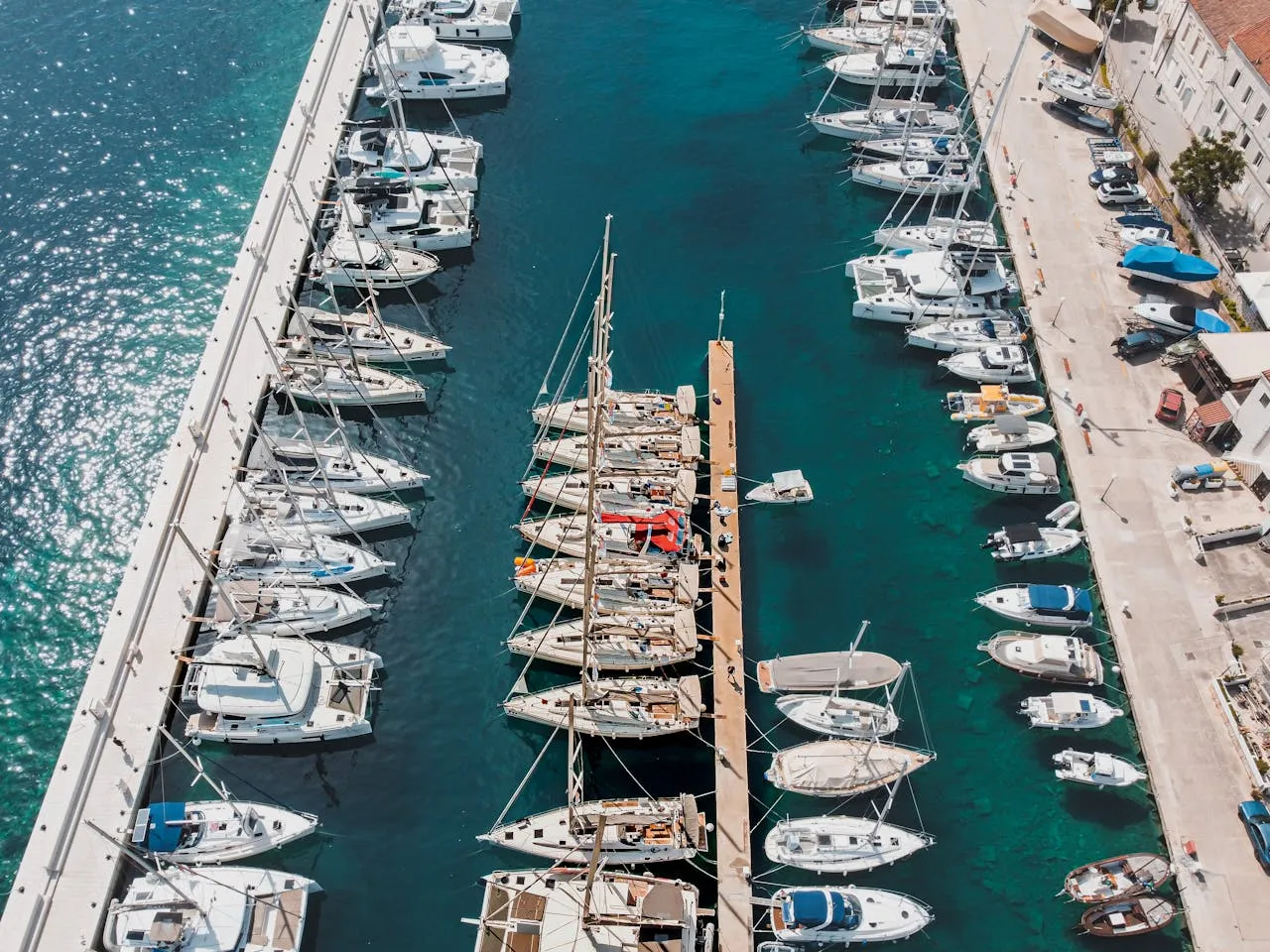 Yacht moored at the marina