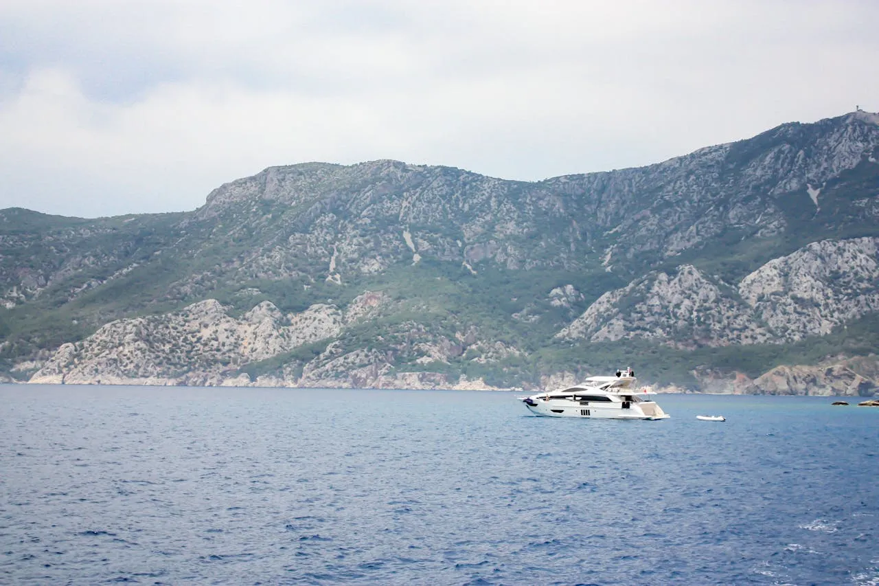 Yacht travelling on the sea