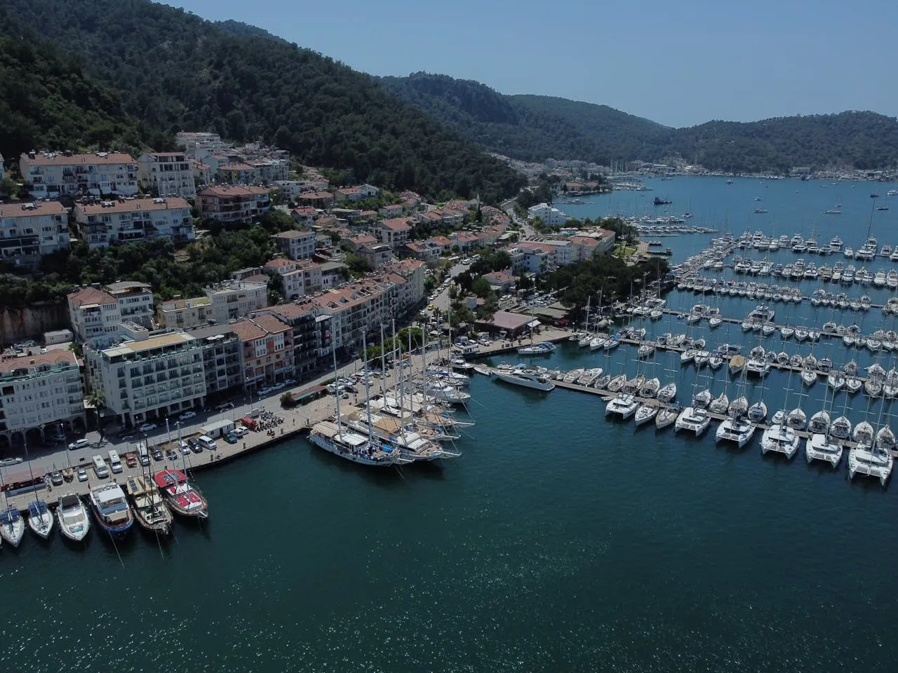 Yacht moored at the marina