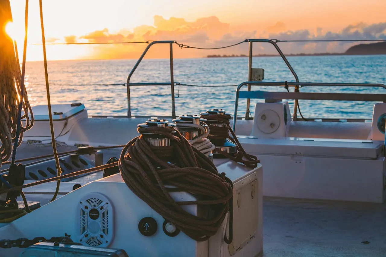Boat travelling on the sea