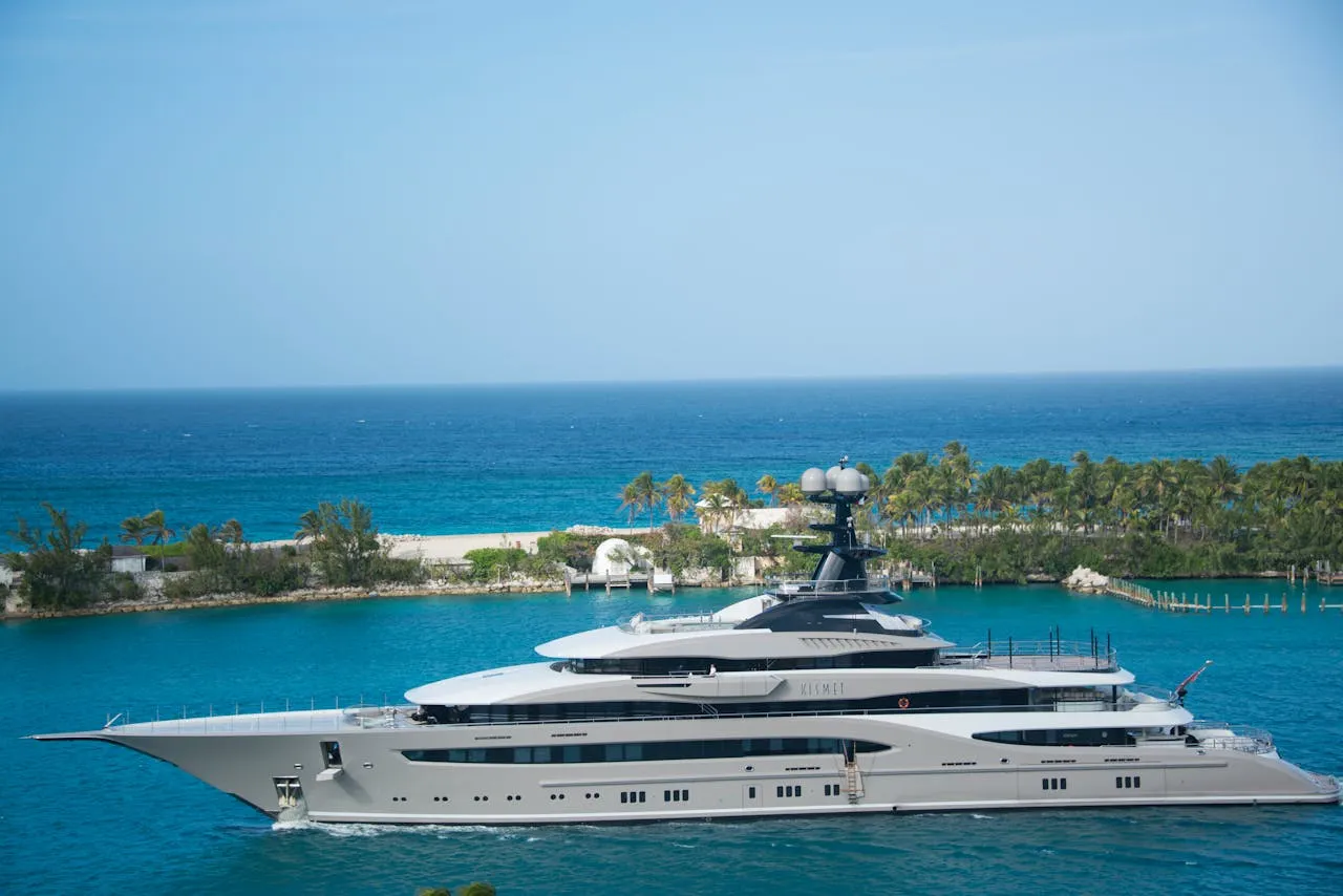 Expedition yacht sailing at sea
