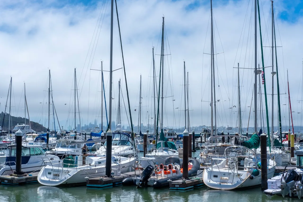 Yacht moored at the marina