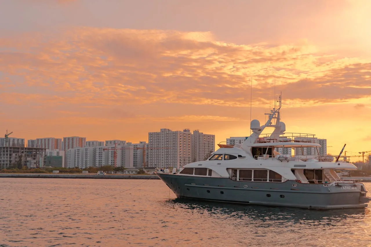 Yacht sailing at sea