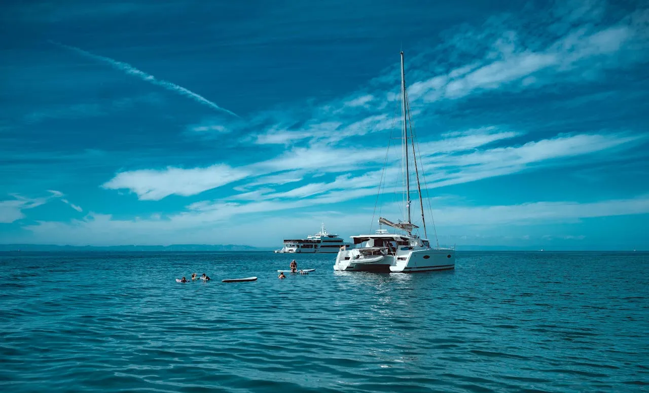 Yacht travelling on the sea