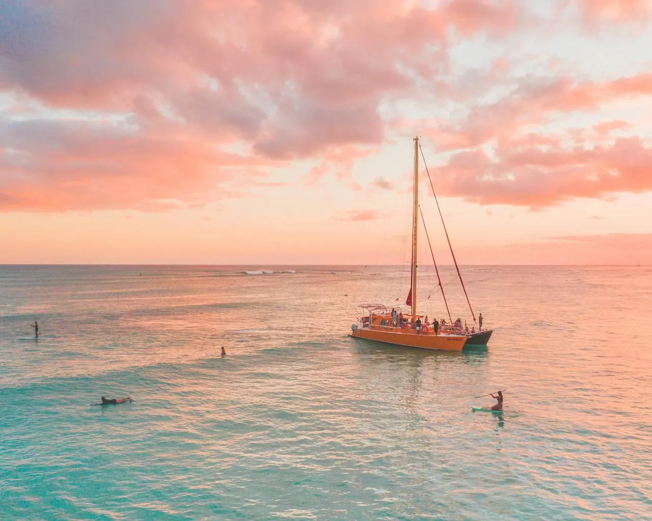 Yacht travelling on the sea