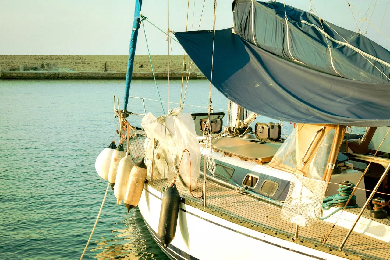 Sailboat travelling on the sea