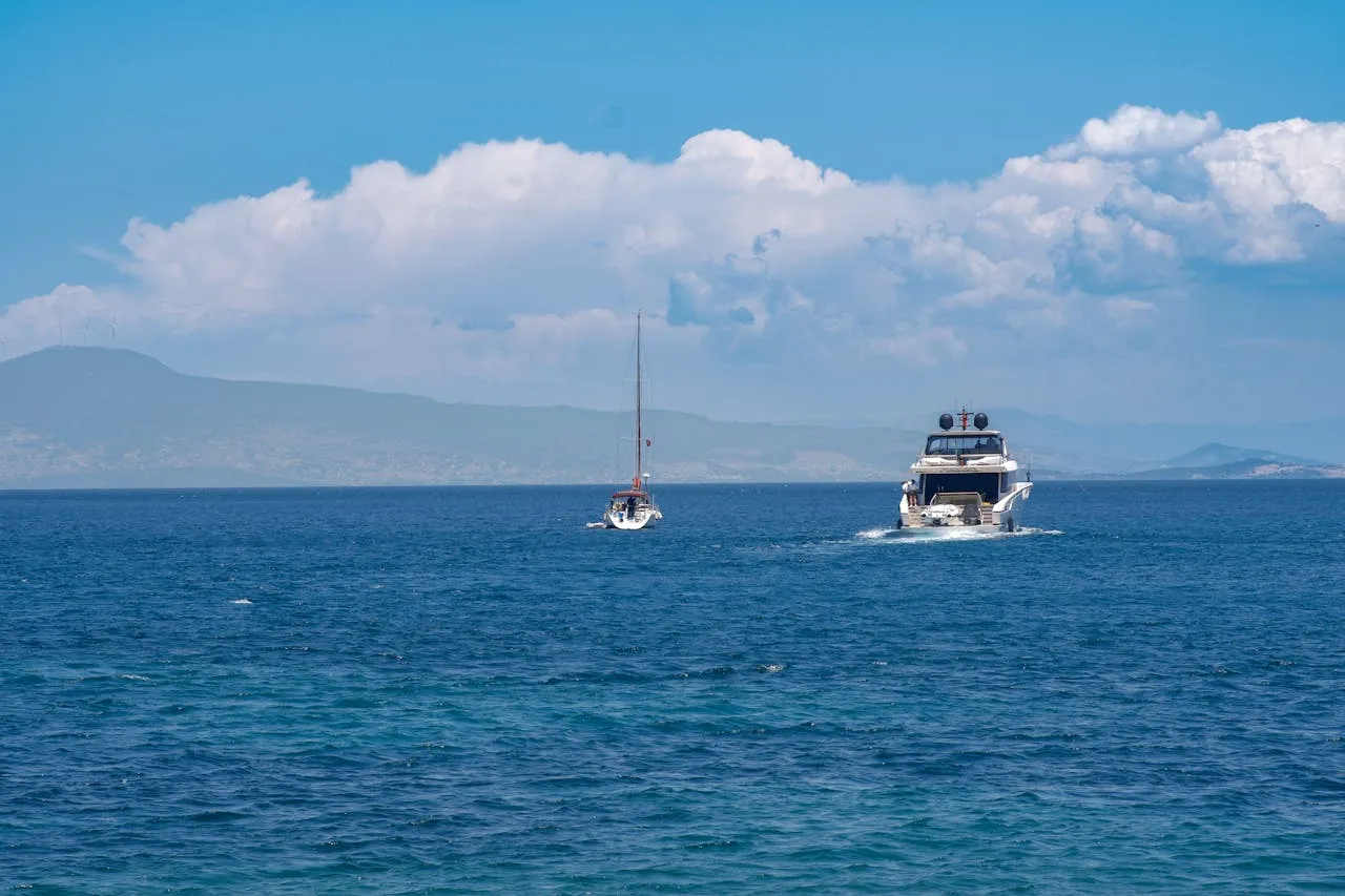 Yachts and sailboats at sea