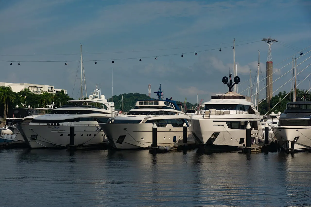Yacht moored at the marina