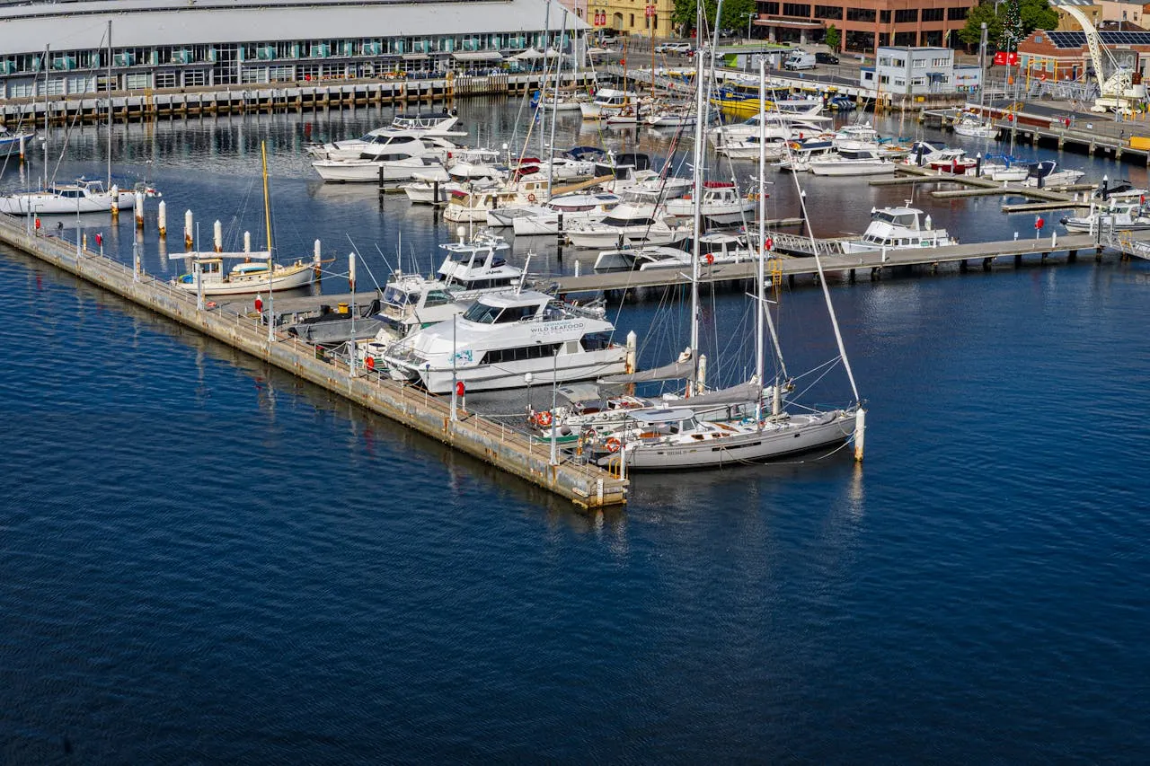 Yacht moored at the Marina