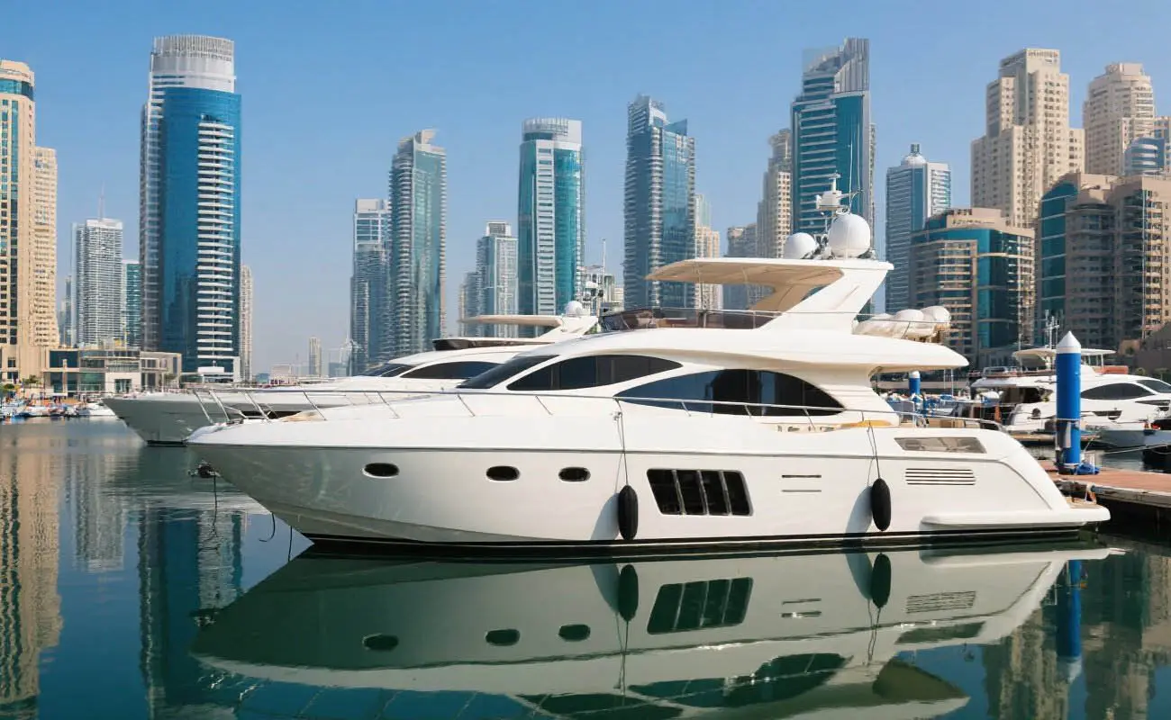 Yachts docked at the pier
