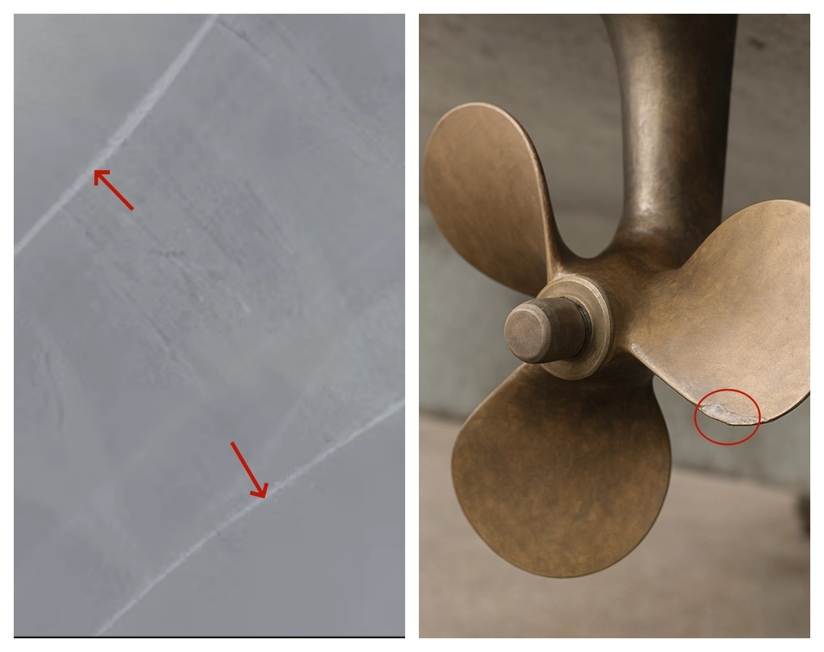 Comparison of Hull Scratches or Minor Propeller Damage