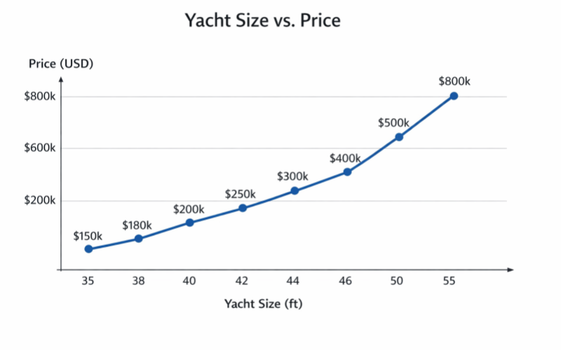 Yacht Size and Price Variation Chart