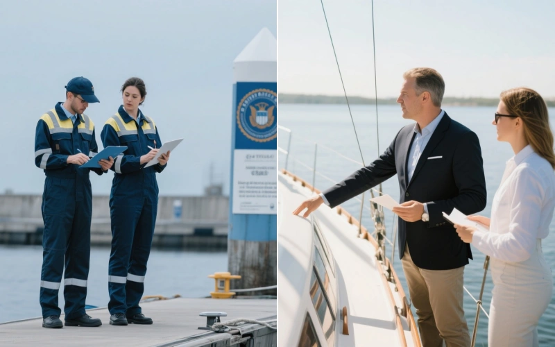 Inspecting a 40 Ft Yacht