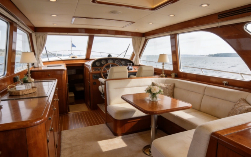 Interior of a 60-foot yacht