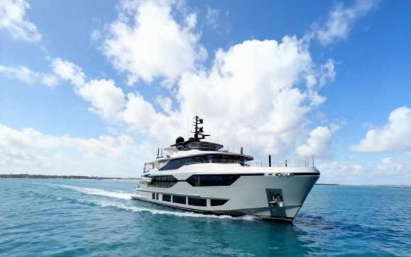 Superyacht Cruising at Sea