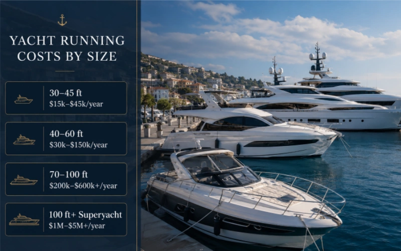 Yacht running costs by size