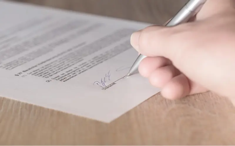 Signing of the boat Loan Agreement