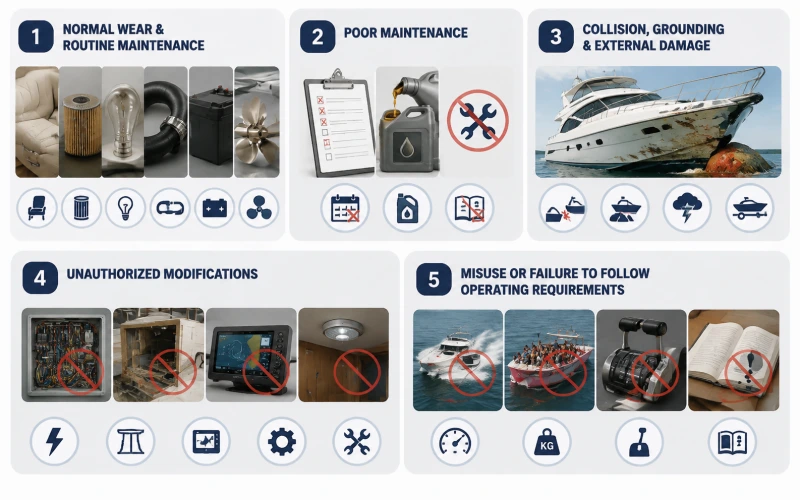 New Yacht Warranty Exclusions and Common Coverage Limits