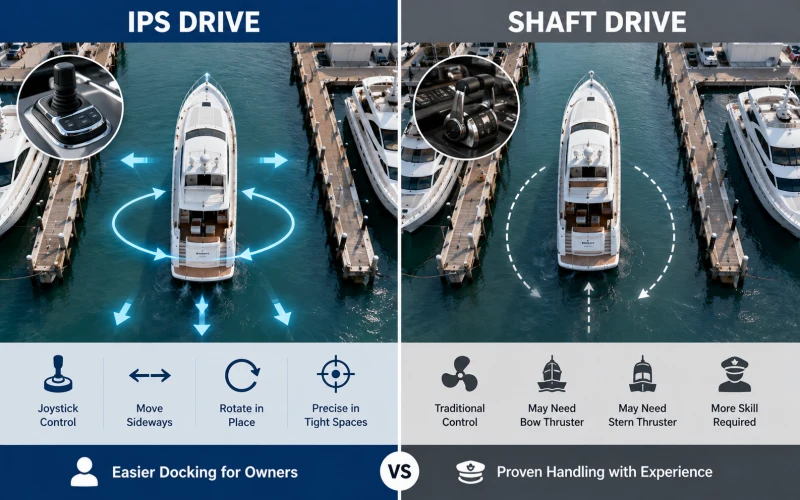 IPS vs Shaft Drive Yacht Docking and Handling Comparison