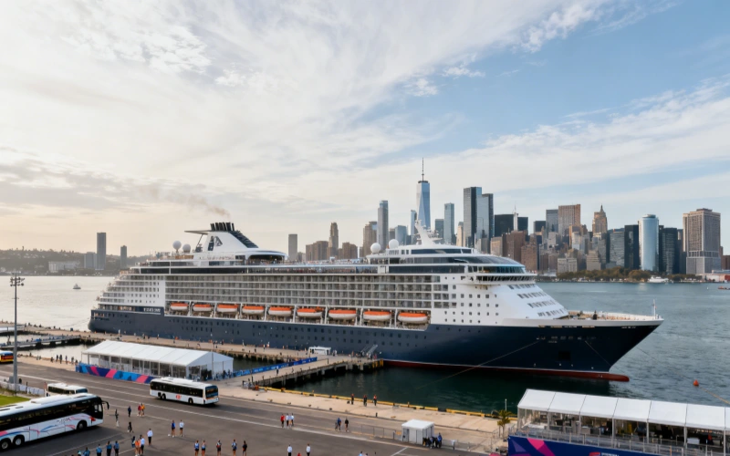 Cruise ship used as a floating hotel concept for future major international sporting events